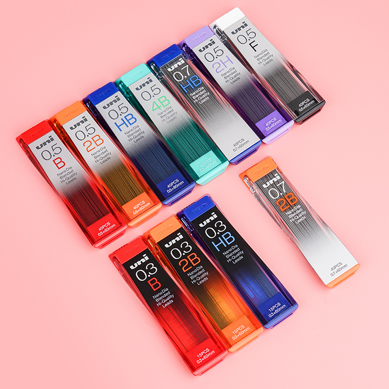 日本uni三菱铅芯202nd不易断自动铅笔芯0.3/0.5/0.7活动铅笔替芯