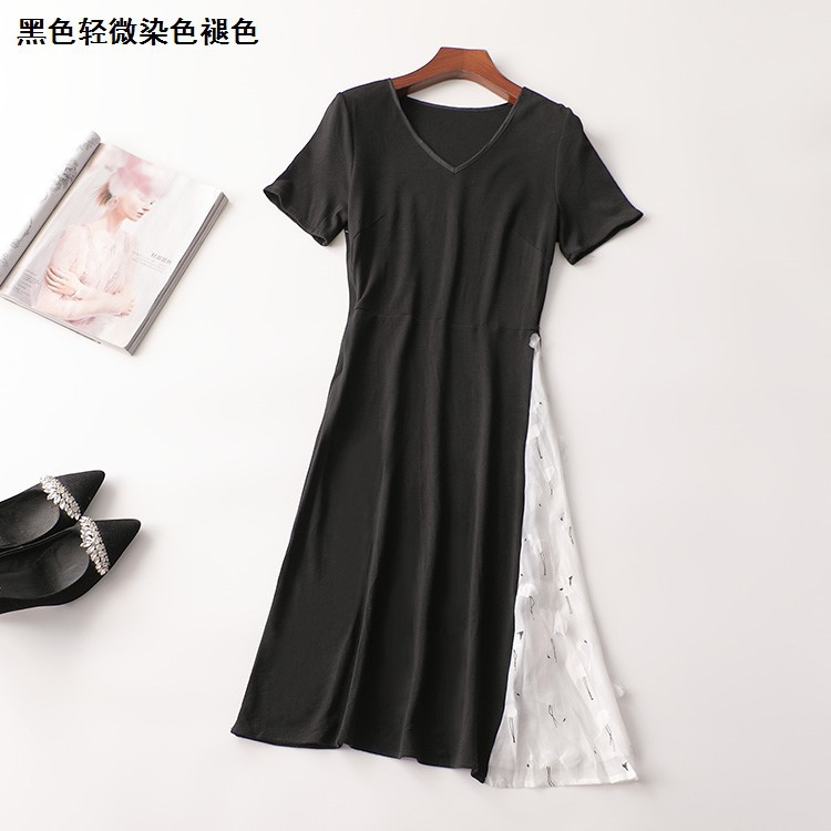 242176 夏连衣裙 铭薇高端女长款短袖v领-阿里巴巴