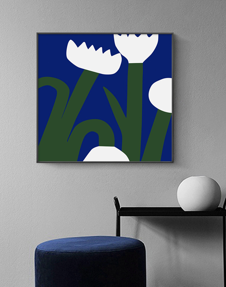 小众韩风客厅背景墙挂画抽象卧室装饰画餐厅chic艺术民宿方形壁画