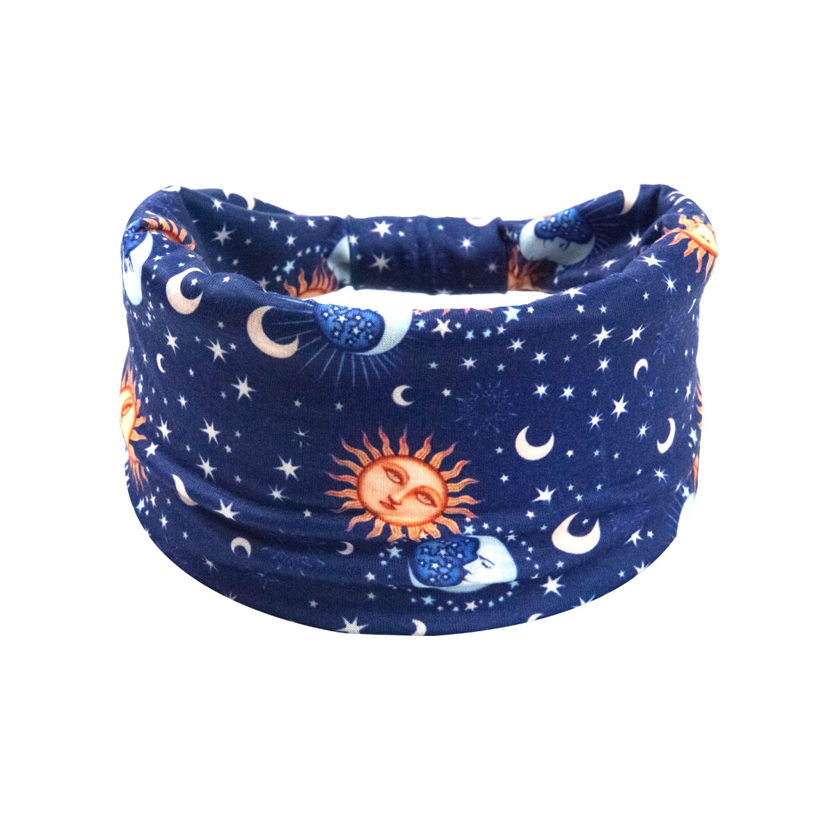 European and American New Exercise Hair Band Starry Sky Moon Printed Hair Band Bohemian Elastic and Sweat-Absorbing Women's Wide-Brimmed Headband