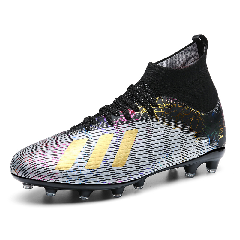 批发足球鞋高帮tf碎钉人造草坪皮足男女儿童ag长钉比赛学生训练鞋