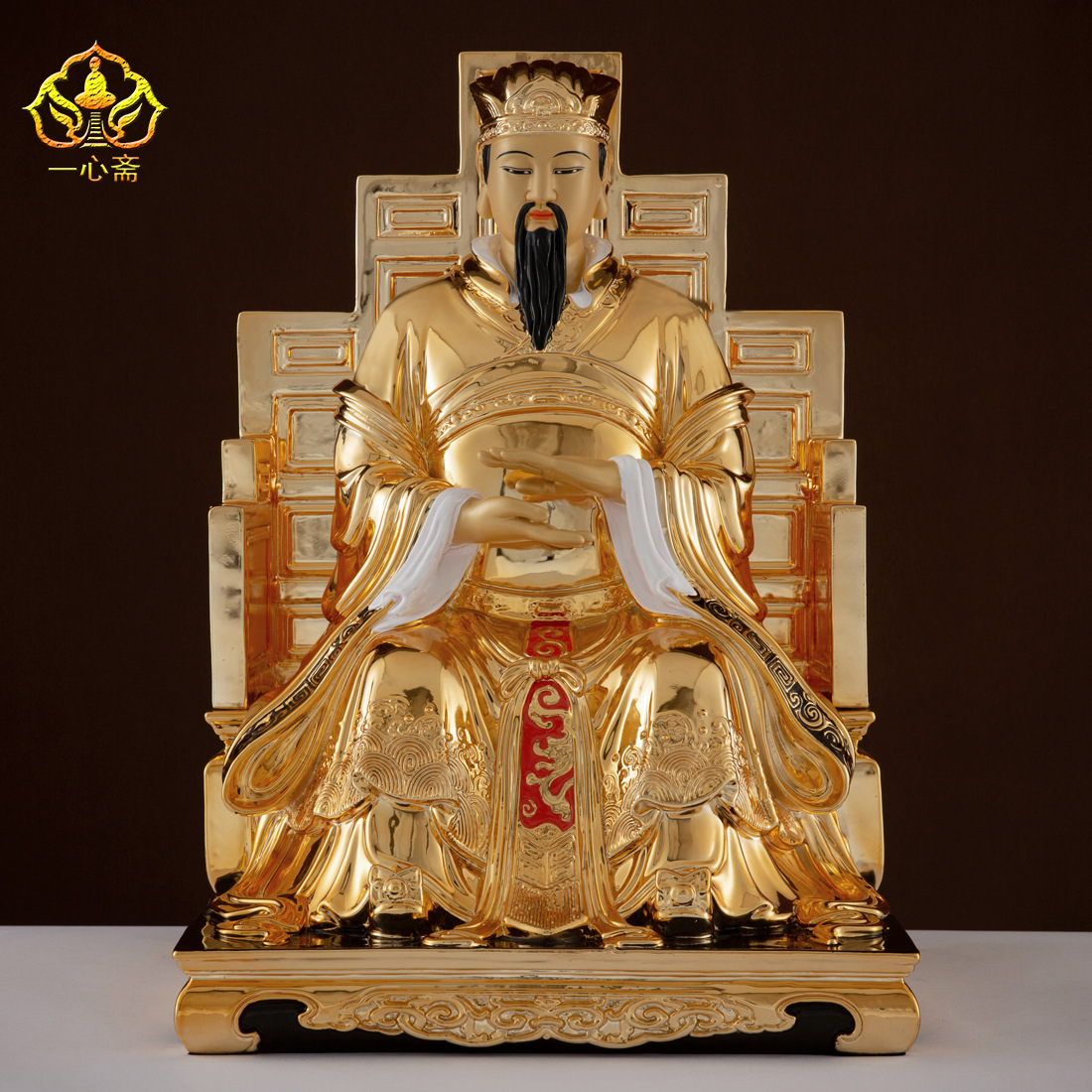 一心斋19寸台湾纯铜鎏金东华帝君神像东王公扶桑大帝全真始祖佛像