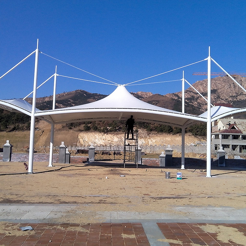 户外泳池张拉膜遮阳顶棚户外广场休闲小品伞棚膜结构景观蓬汽车棚