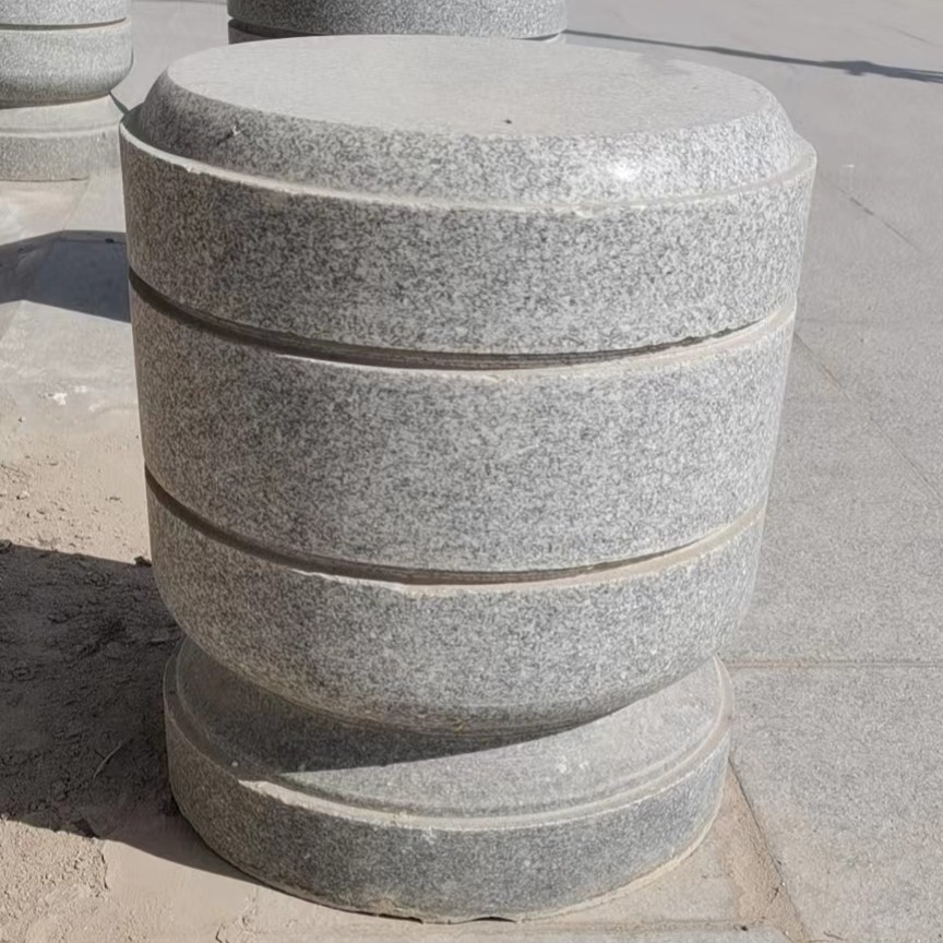 花岗岩坐墩石凳路障石花岗岩挡车球五莲红石球芝麻白石球-阿里巴巴