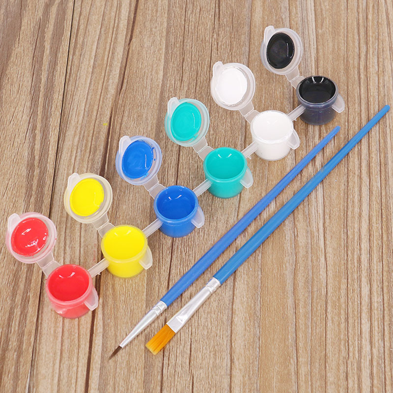 儿童涂鸦丙烯颜料 diy12色涂鸦彩绘颜料勾线笔