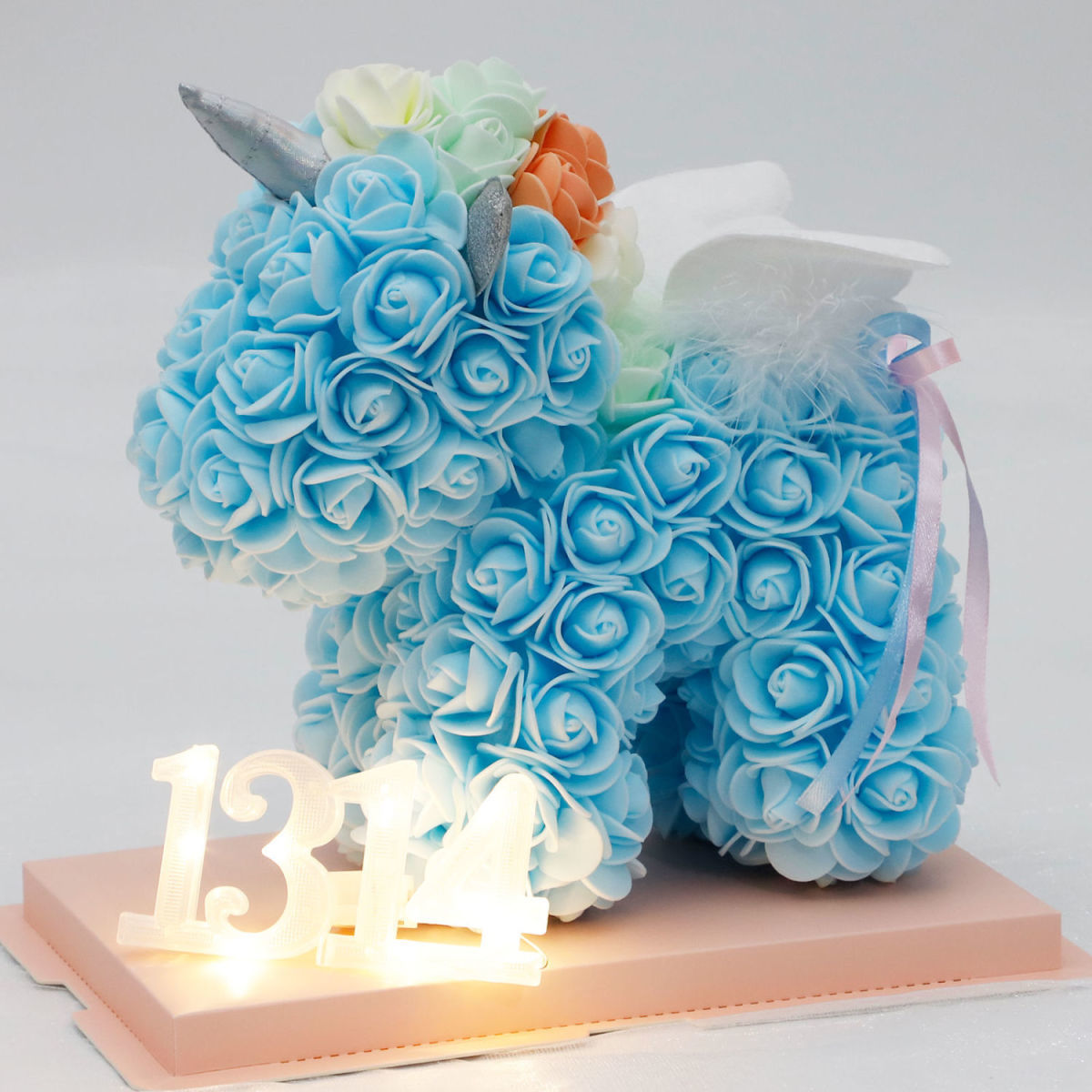 永生花独角兽永生花pe玫瑰花礼盒母亲节520情人节生日礼物送女友