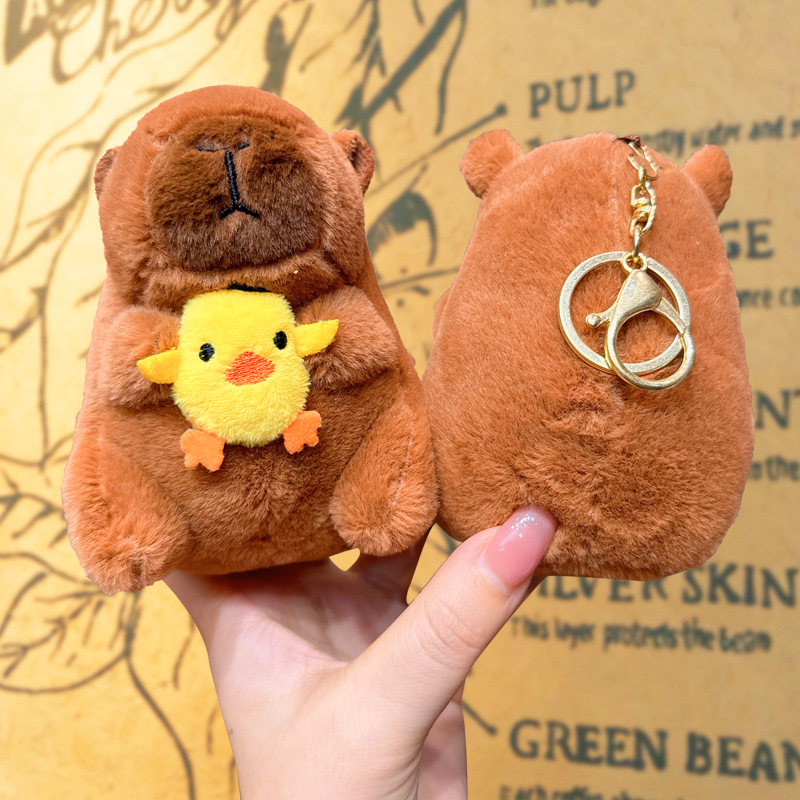 Plush Cute Capabala Key Chain Accessories Jewelry Doll Plush Pendants Schoolbag Keychain Wholesale