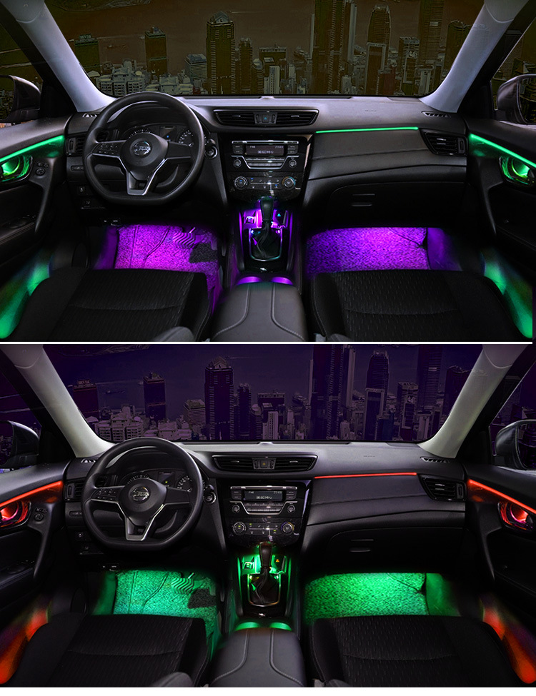 适用1617-20款日产新逍客奇骏天籁氛围灯专用车内原厂脚窝气氛灯