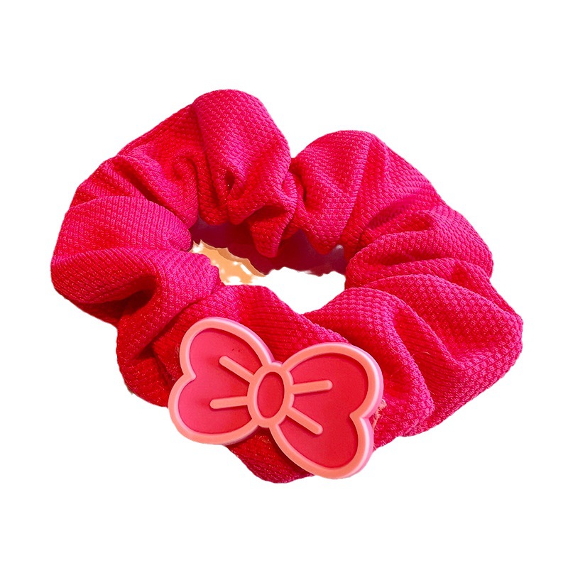 Large Korean Plush Large Intestine Hair Band Bow Hair Accessories Letter Princess Hair Rope Rose Red White Girl Headdress