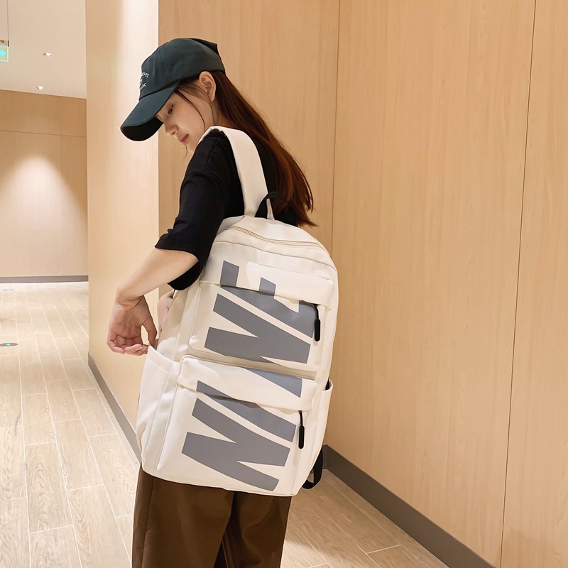 Schoolbag Female Junior High School Student Simple Backpack Primary School Student 2023 New Large Capacity High School Student College Students' Backpack Male