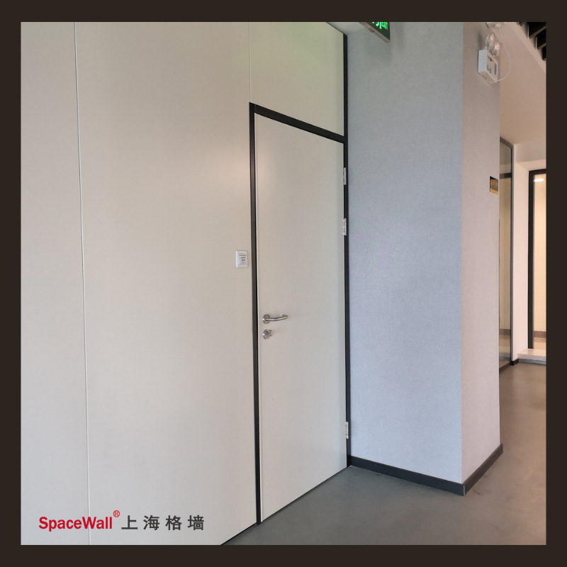 室内钢制刷卡感应单开门办公室储藏间暗门仓库入口铝框电动平开门