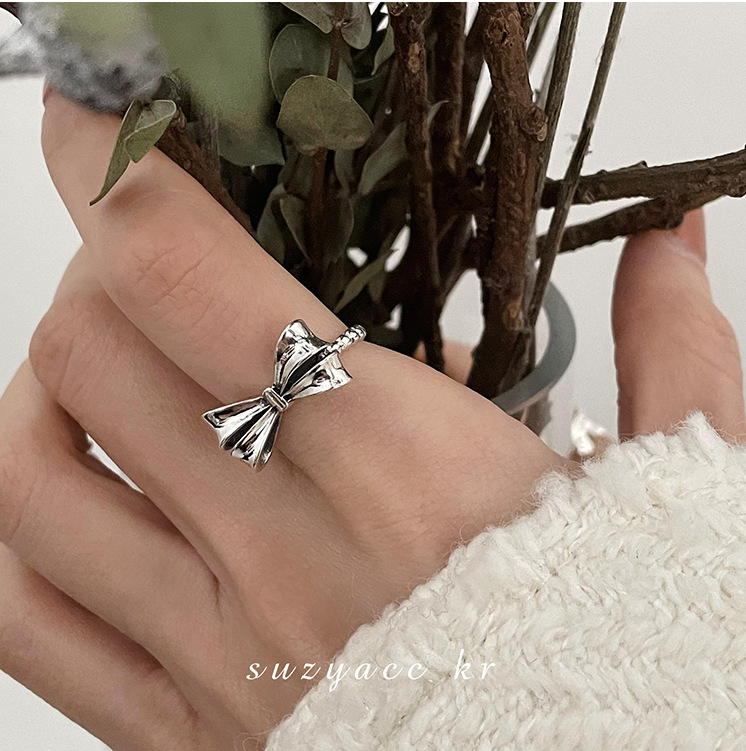 Smile Fashion Chain Index Finger Ring Female Ins Open Cross-Border Retro Simple Jewelry Cold Style Wholesale Accessories