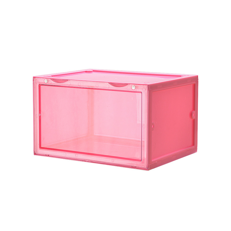 Aj Shoe Box Macaron Multi-Color Shoe Box Transparent Side Opening Storage Box Anti-Oxidation Internet Celebrity Collect Shoes Wall