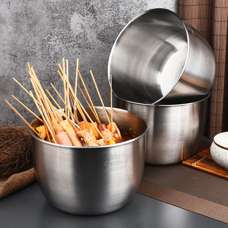 钵钵鸡容器304不锈钢专用盆冷锅串串摆摊专用盆电磁炉可用