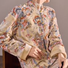 国风设计感丝绒外套女冬季新中式重工亮片刺绣时髦加厚棉服 M8117