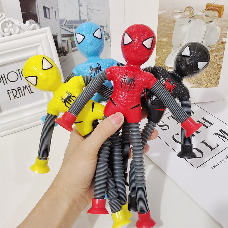 Factory Direct Sales Spider Stretch Tube Marvel Super Hero Lala Tube Giraffe Robot Decompression Toy