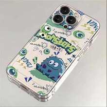 可爱怪兽适用苹果15promax手机壳iPhone14卡通13创意12趣味11透明