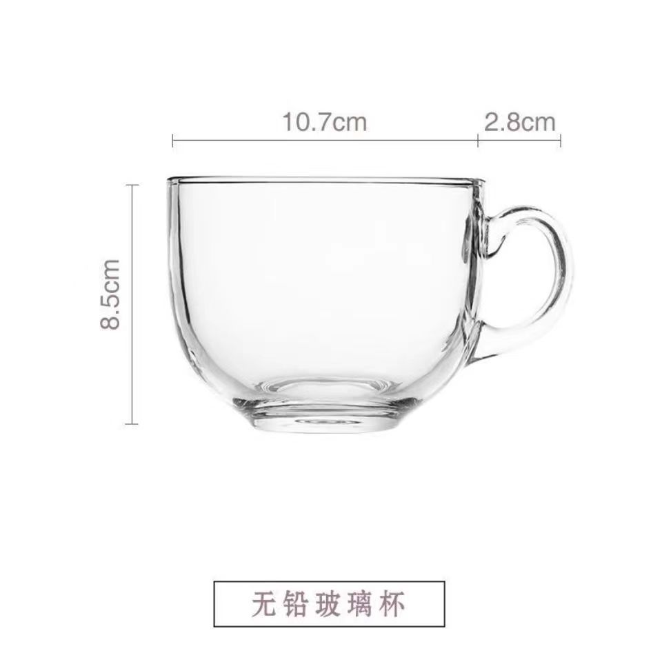 Wholesale Large Capacity Home Breakfast Cup with Handle Glass Milk Cup Heat-Resistant Glass Coffee Cup Oat Cup