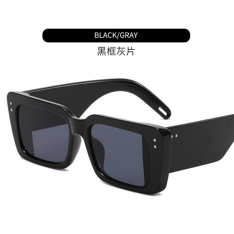  Fashion Thick Frame Hollowed-out Sunglasses Men's and Women's Small Frame Modern Avant-Garde Sunglasses UV-Proof Glasses Decorative Eyewear