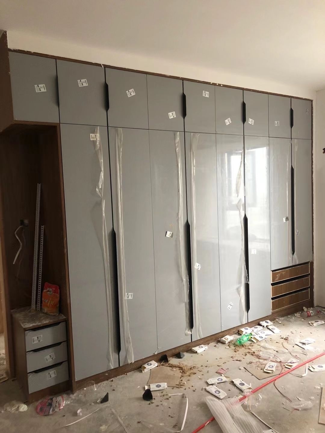 高光板云石板极简风格轻奢衣柜门平开门橱柜门肤感门