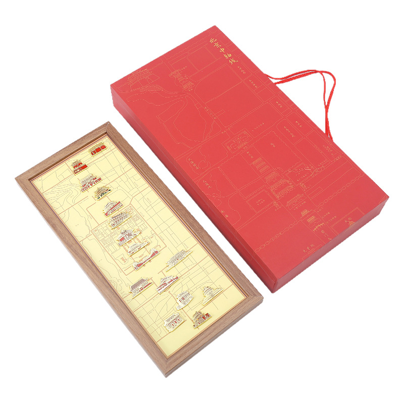 北京中轴线礼盒文创金属珐琅工艺礼品送老外古城龙脉非遗纪念品