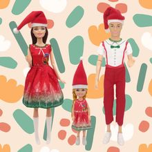 30cm11寸亲子芭芘娃娃圣诞节套装生日礼物男女孩公主玩具娃衣服饰