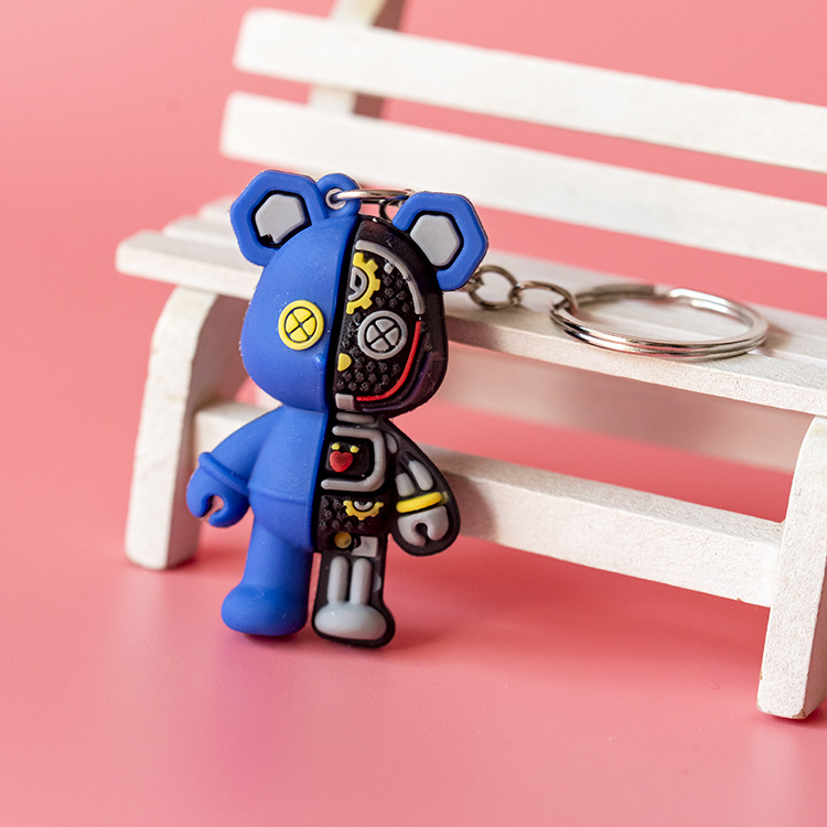 Three-Dimensional Anatomy Mechanical Little Bear Doll Keychain Little Hero Violent Bear Backpack Schoolbag Pendant Promotional Gift