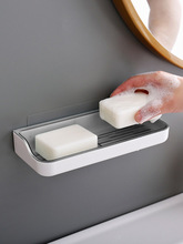 肥皂盒香皂盒置物架免打孔吸盘壁挂式沥水双格卫生间浴室创意家用