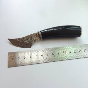 新款牛角柄大马士革钢茶刀 便携户外小刀-阿里巴巴