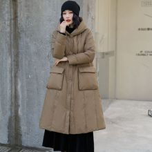 民族风羽绒服女中长款冬季2022年新款女款韩版复古大码白鸭绒外套