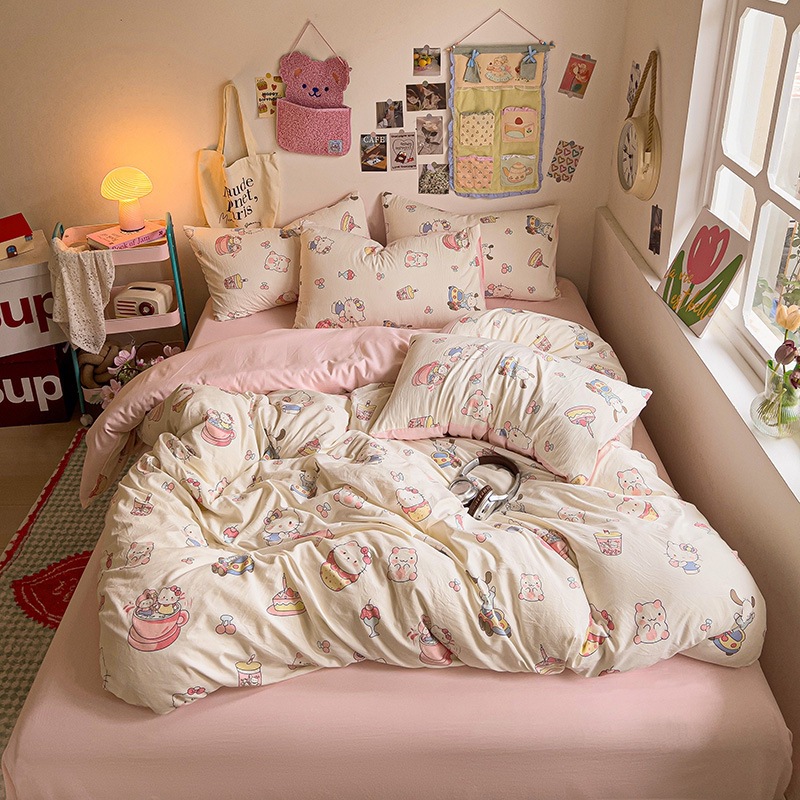 2025床笠床品单人被套枕套四件套学生宿舍用品三件套厂家批发双人