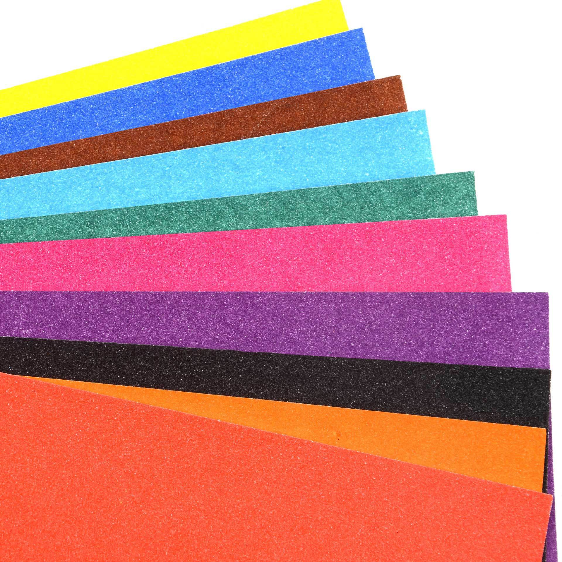 彩砂纸8k4k儿童绘画a4彩色沙纸10张 幼儿园8开黑色彩砂纸砂画纸