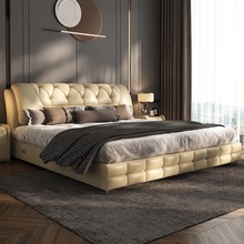 真皮床现代简约1.8米双人床主卧2米婚床1.5m小户型床软床储物大床