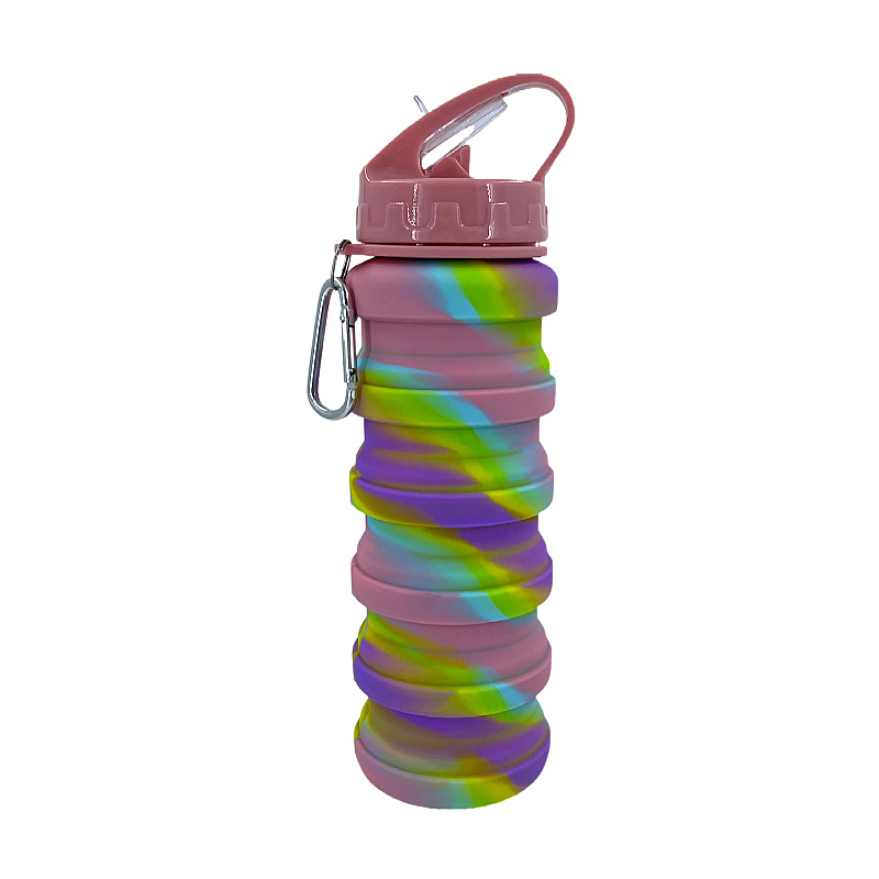 New Silicone Collapsible Sports Bottle Water Bottle Cross-Border Outdoor Travel Folding Camouflage Water Cup