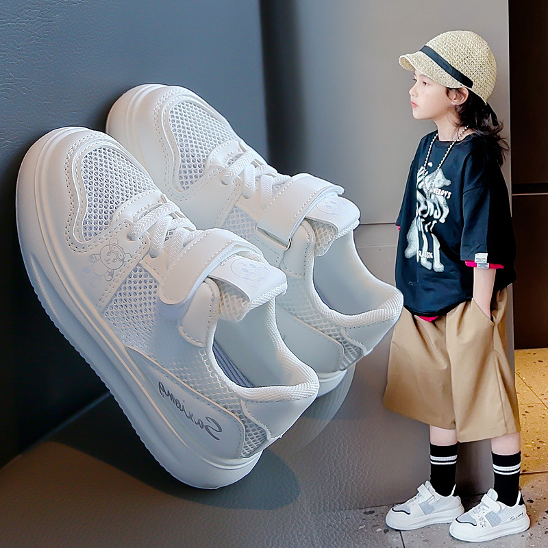 2024年儿童小白鞋校园宝宝鞋男童白色运动鞋幼儿园女童板鞋透气款