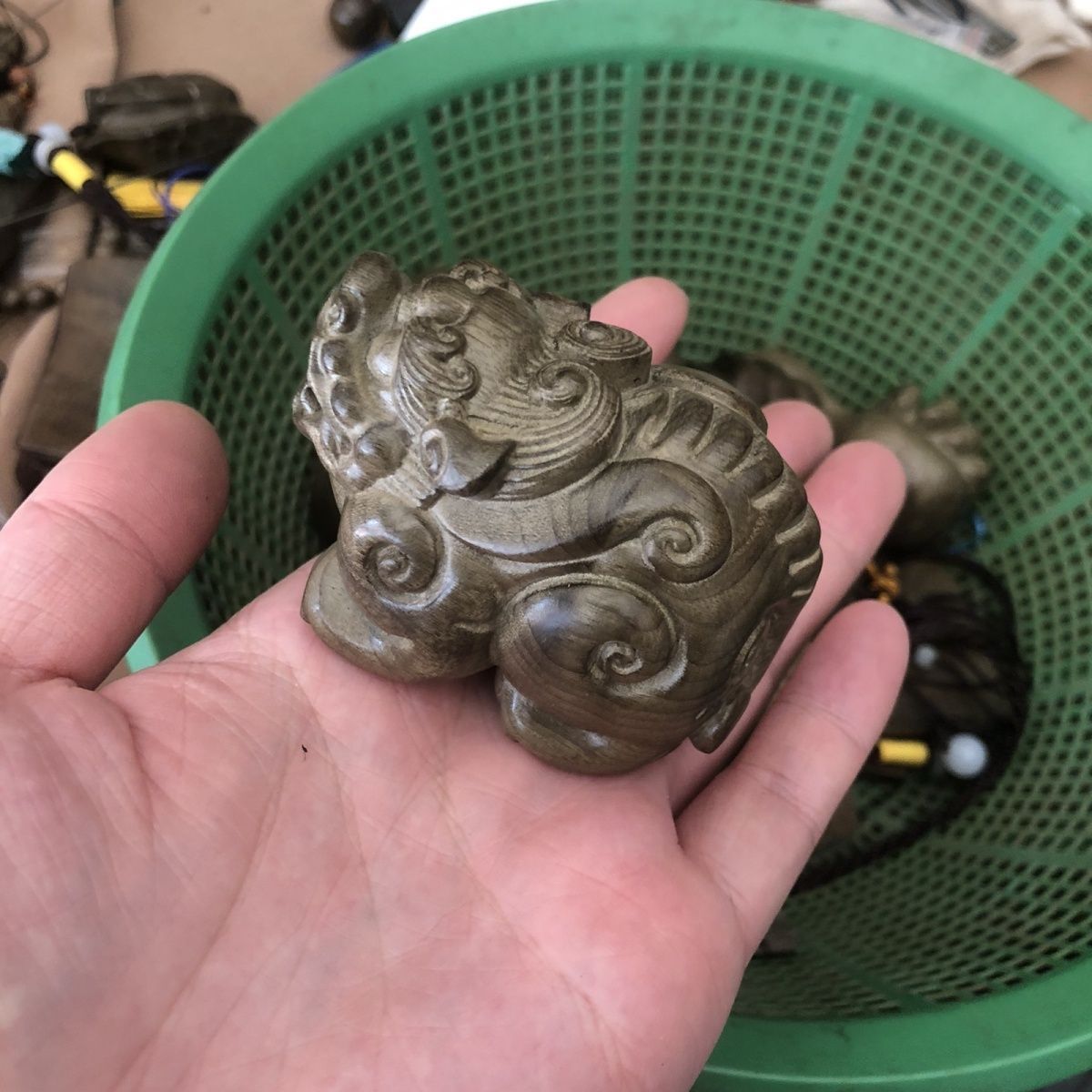 精品阴沉乌木楠木金丝楠木作精雕刻招财貔貅木雕手把件小摆件礼品