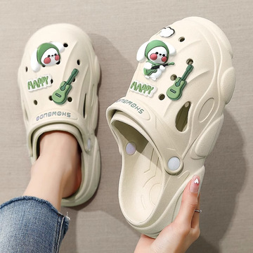 洞洞鞋女款新款夏季外穿厚底踩屎感洞洞拖鞋女不臭脚网红学生情侣