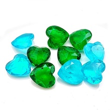 美钻宝石 心型祖母绿水晶 桃心形帕拉伊巴裸石 仿碧玺红蓝宝石拼