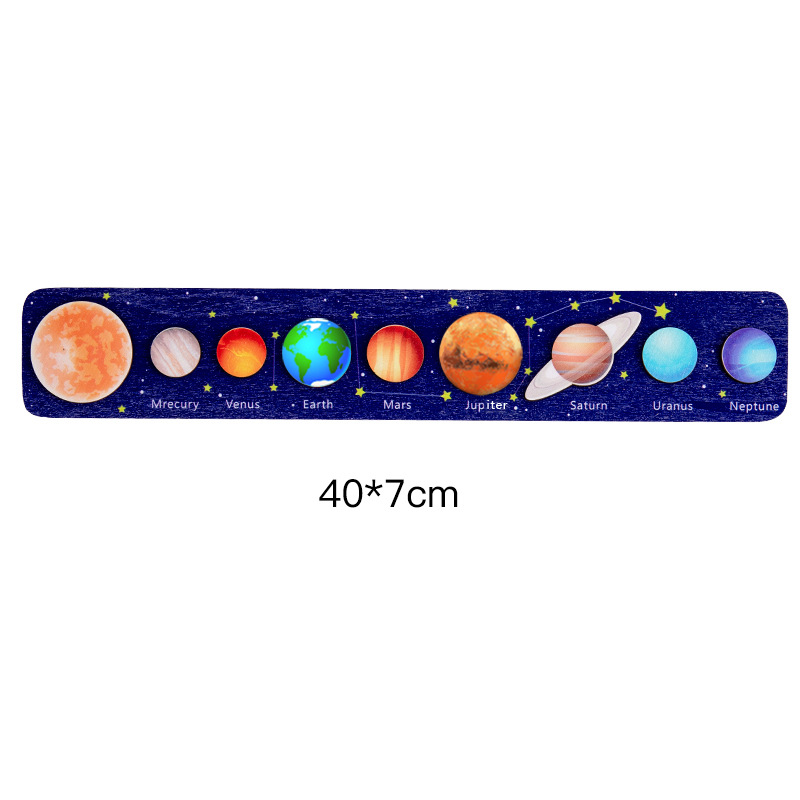 Wooden Children's Universe Star Cognitive Solar System Eight Planets Puzzle Matching Board Early Education Educational Toys