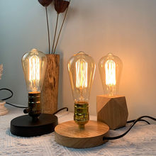 灯泡led床头卧室小台灯实木生美式创意个性复古生日礼物装饰灯