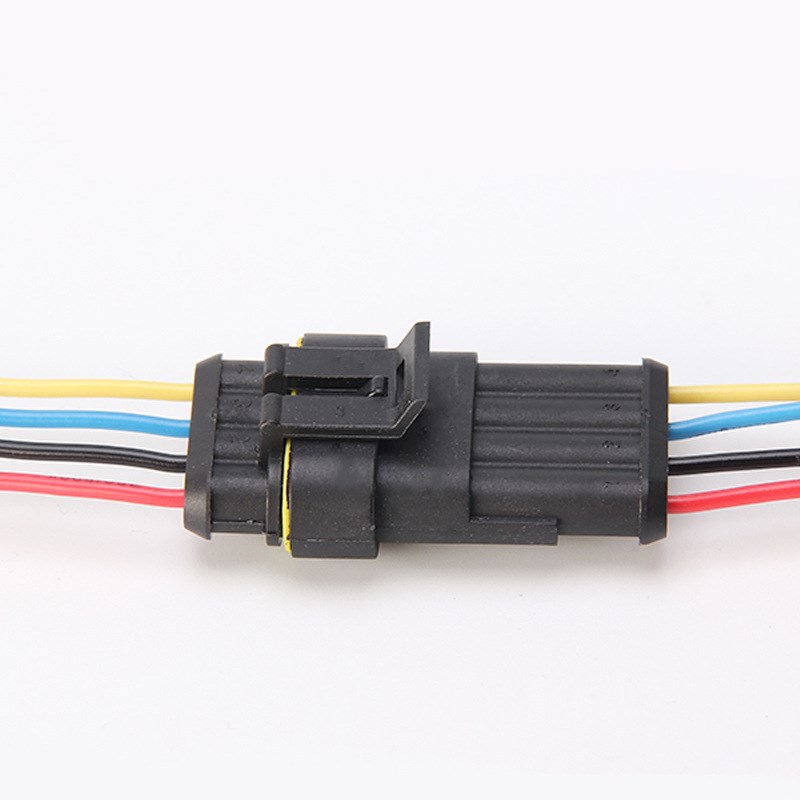 5系列hid阻燃汽车连接器防水接插件 车用连接器插头带线7cm