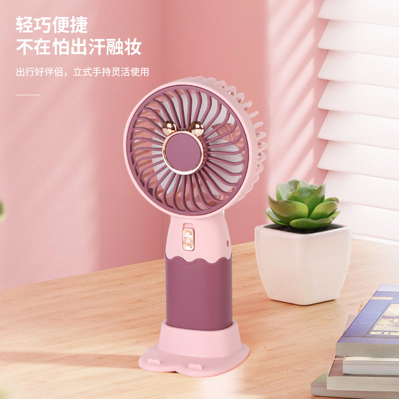 2023 New Handheld Mini Fan USB Portable Mute Small Gift Student Small Electric Fan Printed Logo