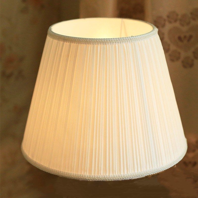 台灯罩卧室床头壁灯罩轻奢折景布艺温馨大气落地灯罩e27锥形灯伞
