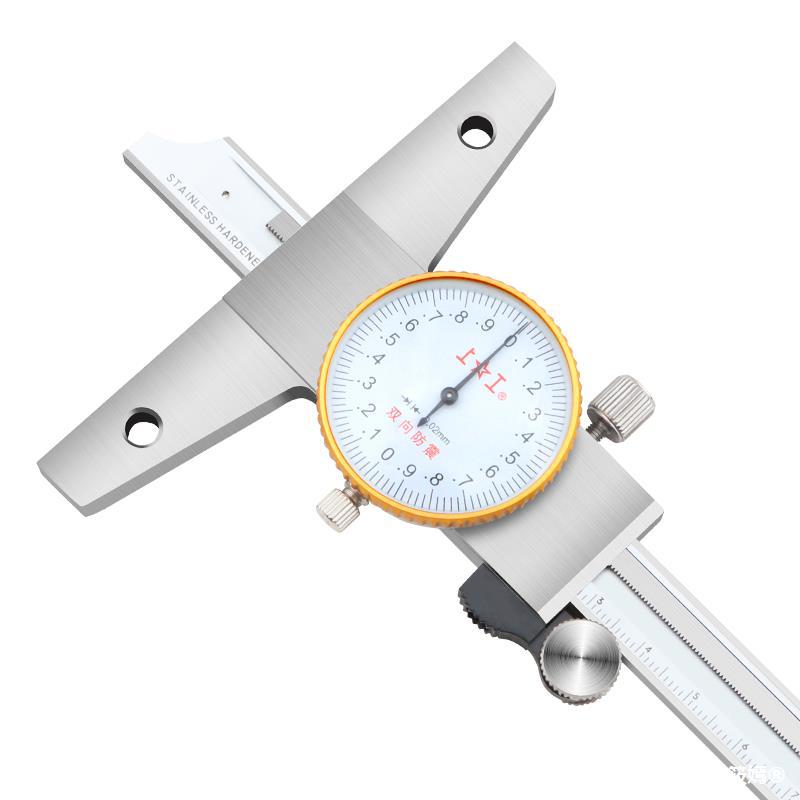 深度卡尺线卡代表深度测量不锈钢带表深度尺0-150-200-300mm