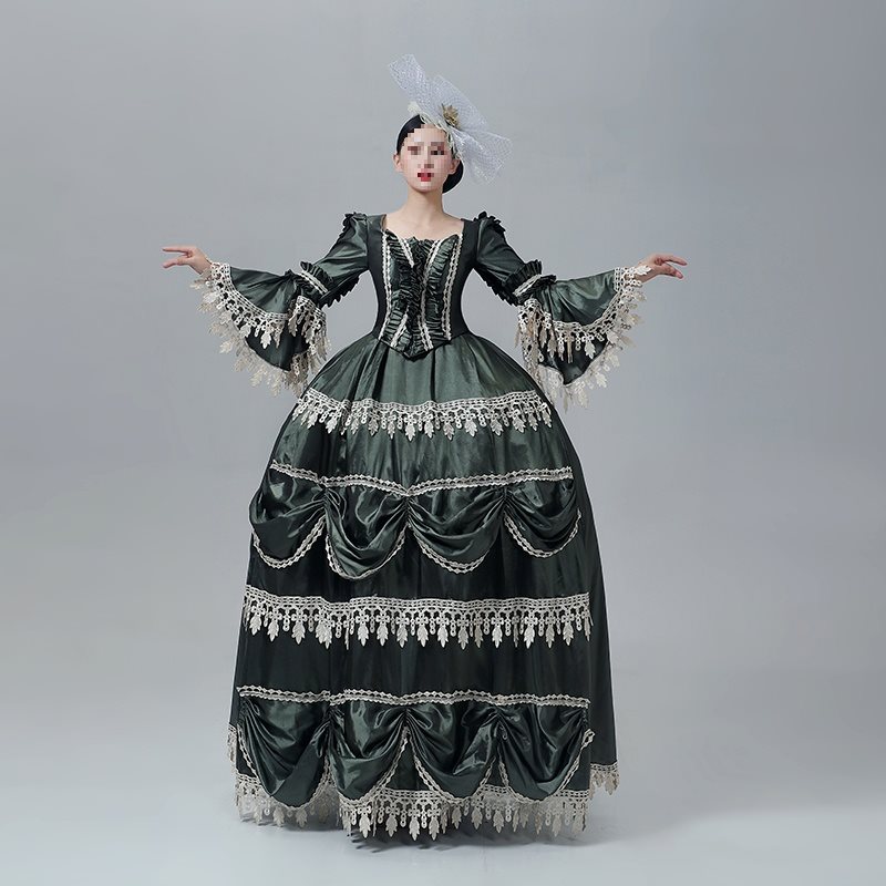 新款欧式宫廷裙英式中世纪复古礼服舞台装巴洛克长裙话剧影楼写真