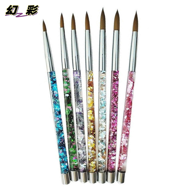 跨境美甲笔刷液体流沙杆水晶笔雕花笔彩绘笔美甲工具用品工厂直销