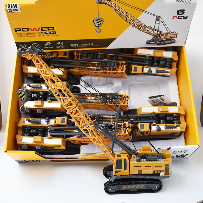 儿童吊机玩具履带吊车挂钩小孩仿真起重机模型工程车男孩小礼品