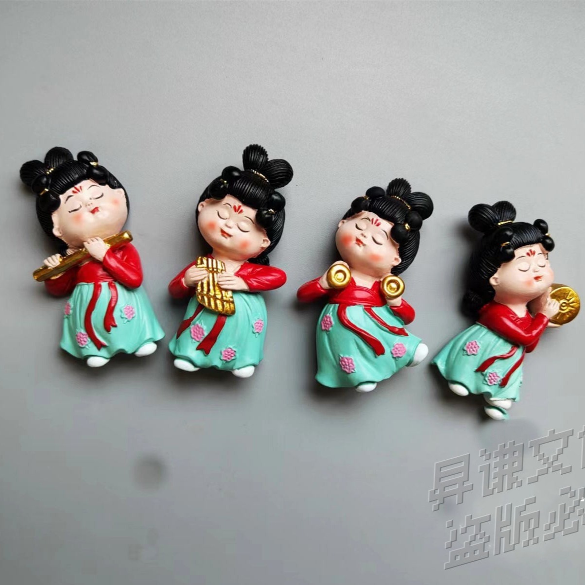 luoyang tang palace night banquet ladies cultural and creative music resin refrigerator magnet decoration factory direct supply cultural and creative resin refrigerator magnet