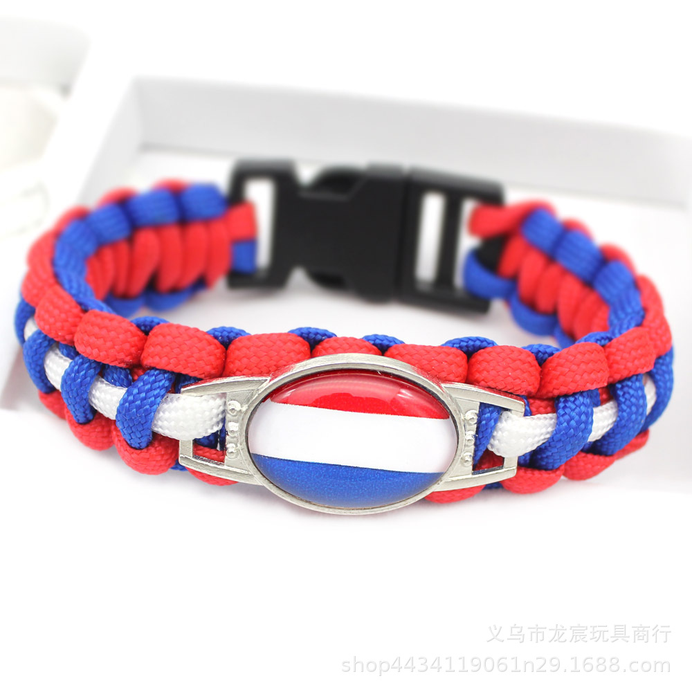 National Flag Bracelet Brazil Italy National Flag Parachute Cord Woven Bracelet Processable