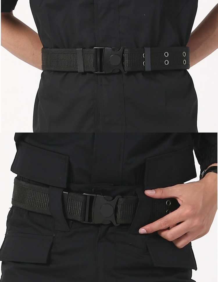 厂家批发作训外腰带男黑色战术武装特勤保安训练户外尼龙编织帆布